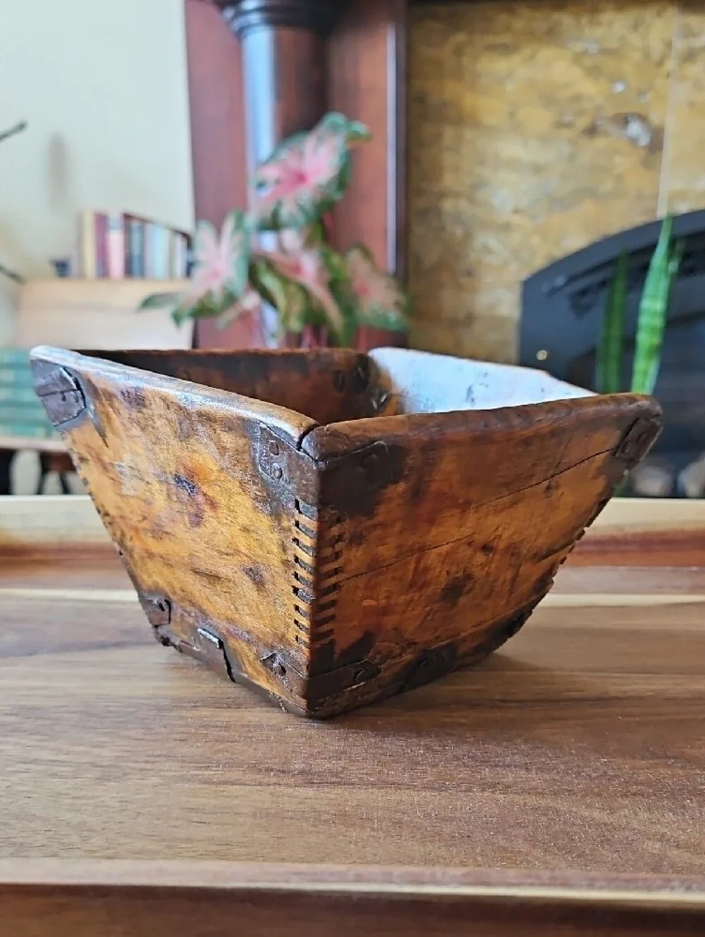 Antique Asian Wooden Rice Measure Box - Primitive Wabi-Sabi Distressed